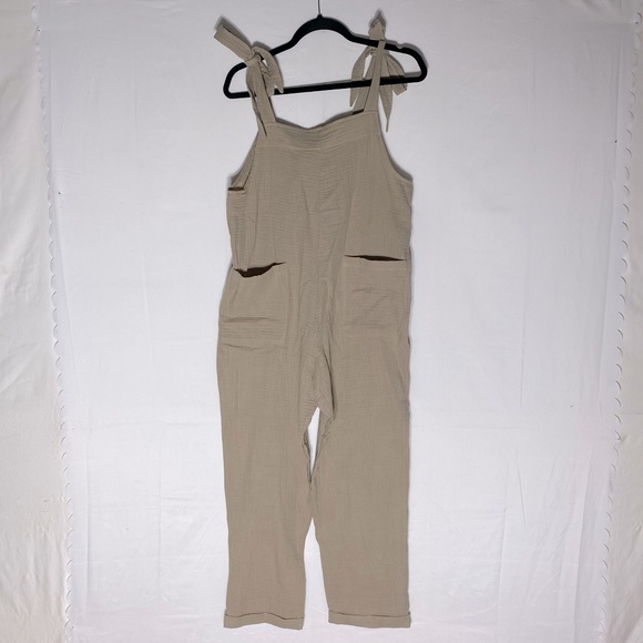 Smash + Tess Pants - Smash + Tess for The Jilly Box Beige Organic Cotton Romper Jumpsuit S NWT